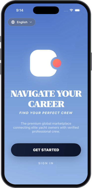 CrewDeck mobile app preview — Navigate your career, find your perfect crew